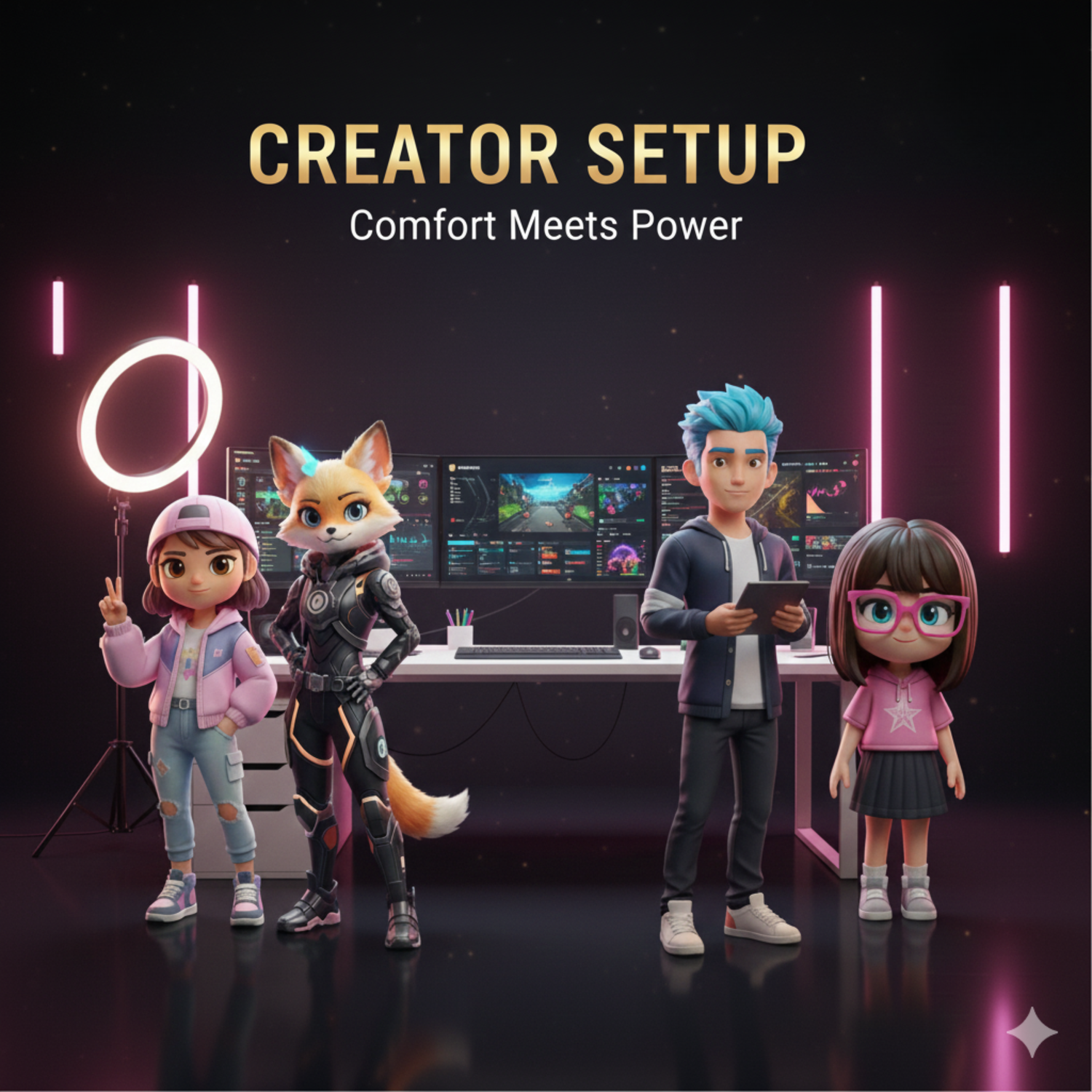 Creator Desk & Streaming Setup