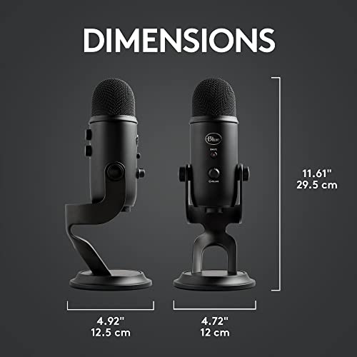 Logitech Creators Blue Yeti USB Microphone for Gaming, Streaming, Podcast, YouTube, Discord, PC, Studio Sound, Plug & Play-Midnight Blue
