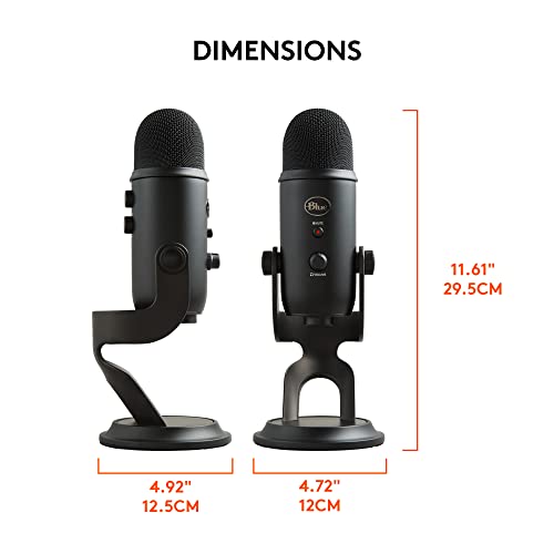 Logitech Creators Blue Yeti USB Microphone for Gaming, Streaming, Podcast, YouTube, Discord, PC, Studio Sound, Plug & Play-Midnight Blue