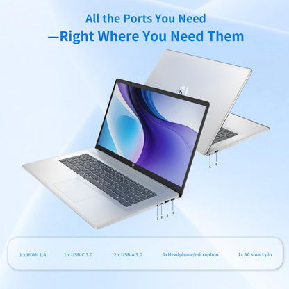 HP Flagship 17 Laptop Computer - AMD Ryzen 5, AMD Radeon Graphics, 17.3 FHD IPS Anti-Glare, Wi-Fi6 & BT 5.4, Fast Charge, Win 11 Pro Laptop for Business & Student, w/Redragon Kit, 16GB RAM, 1TB SSD