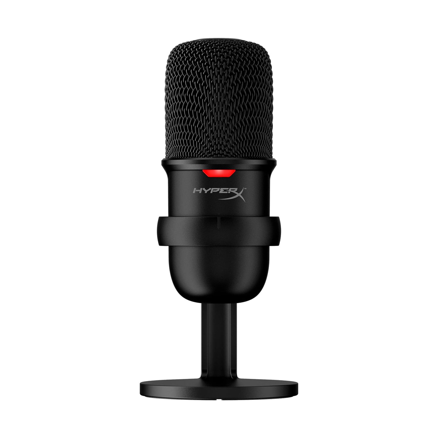HyperX SoloCast 2 – Gaming USB Condenser Mic for PC, USB-C to USB-A, Built-in Pop Filter, Internal Shock Mount, Plug and Play, 24-bit / 96kHz, Compact Tiltable Stand – Black