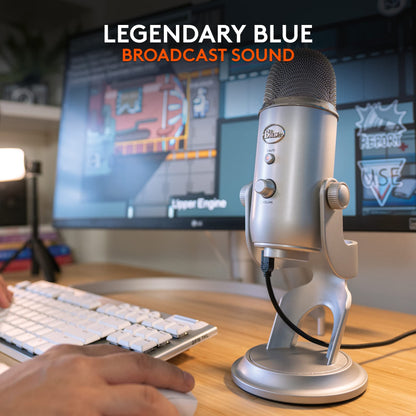 Logitech Creators Blue Yeti USB Microphone for Gaming, Streaming, Podcast, YouTube, Discord, PC, Studio Sound, Plug & Play-Midnight Blue