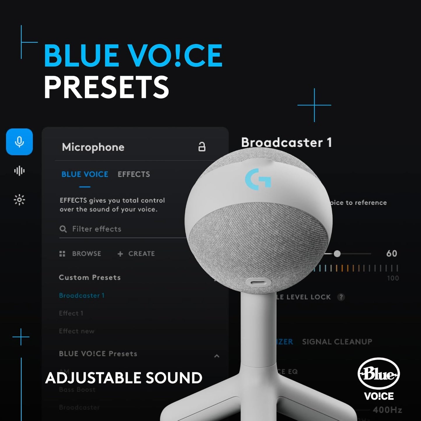 Logitech G Yeti Orb Condenser RGB Gaming Mic with LIGHTSYNC, USB Mic for Streaming, Cardioid for PC/Mac - Off White