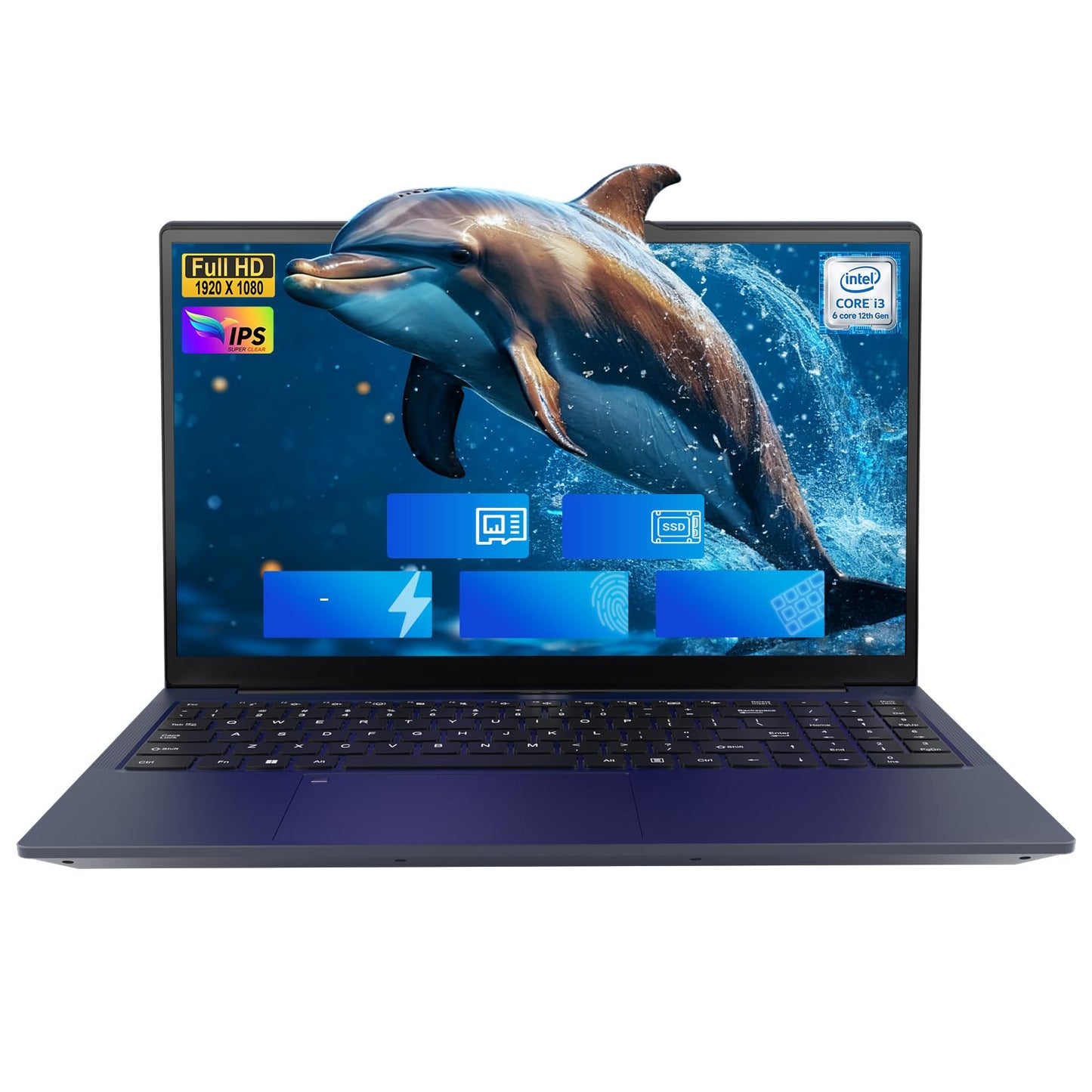 NIMO 15.6" IPS FHD Student Laptop, Intel 6-Core i3-1215U, 16GB RAM, 512GB SSD (Beats R5 7520U, Up to 4.4GHz), Two-Year Warranty, Backlit Keyboard, Fingerprint, Wi-Fi 6, for Home & Business