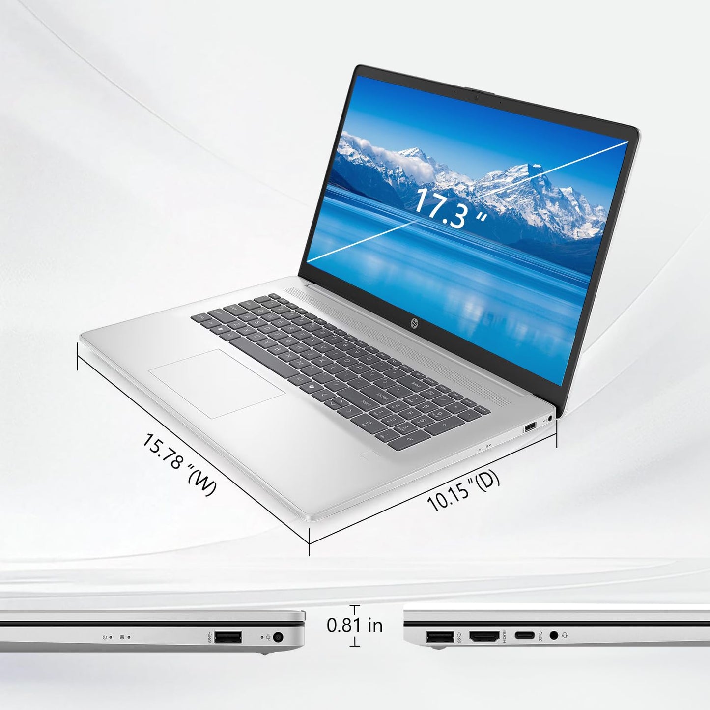 HP Essential 17 Laptop AI PC, 17.3" Touchscreen, Core i7-1355U (10 Cores, up to 5GHz Max Turbo), 16GB RAM, 1TB SSD, Backlit KB, FP Reader, Wi-Fi 6, Win11 Home, Rose Gold, Bundle with PCO Laptop Cooler