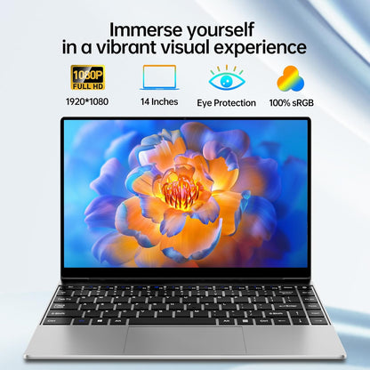 2026 Latest 14'' Laptop Compatible with Windows 11, 8GB RAM 256GB SSD, i3-6100U Processor, 1080P FHD Display, USB3.2 Gen1, Mini-HDMI, WiFi5, Bluetooth5, Webcam, TF Card Slot, Lightweight, Silver
