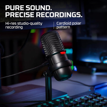 HyperX SoloCast USB Condenser Microphone Tap-to-Mute Sensor Card for Gaming Streaming Podcasts Twitch YouTube Discord - Black (Renewed)