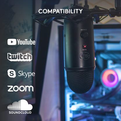 Logitech Creators Blue Yeti USB Microphone for Gaming, Streaming, Podcast, YouTube, Discord, PC, Studio Sound, Plug & Play-Midnight Blue
