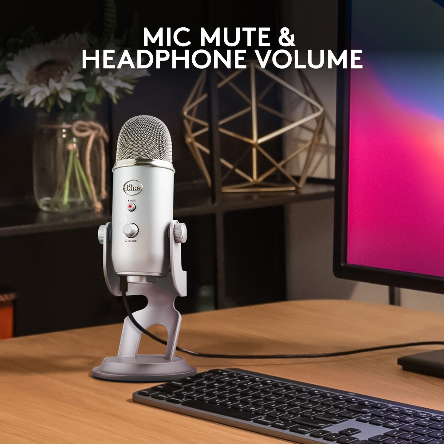 Logitech Creators Blue Yeti USB Microphone for Gaming, Streaming, Podcast, YouTube, Discord, PC, Studio Sound, Plug & Play-Midnight Blue