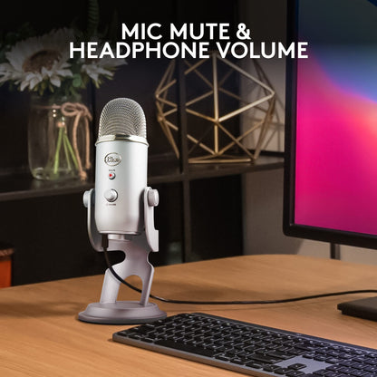 Logitech Creators Blue Yeti USB Microphone for Gaming, Streaming, Podcast, YouTube, Discord, PC, Studio Sound, Plug & Play-Midnight Blue