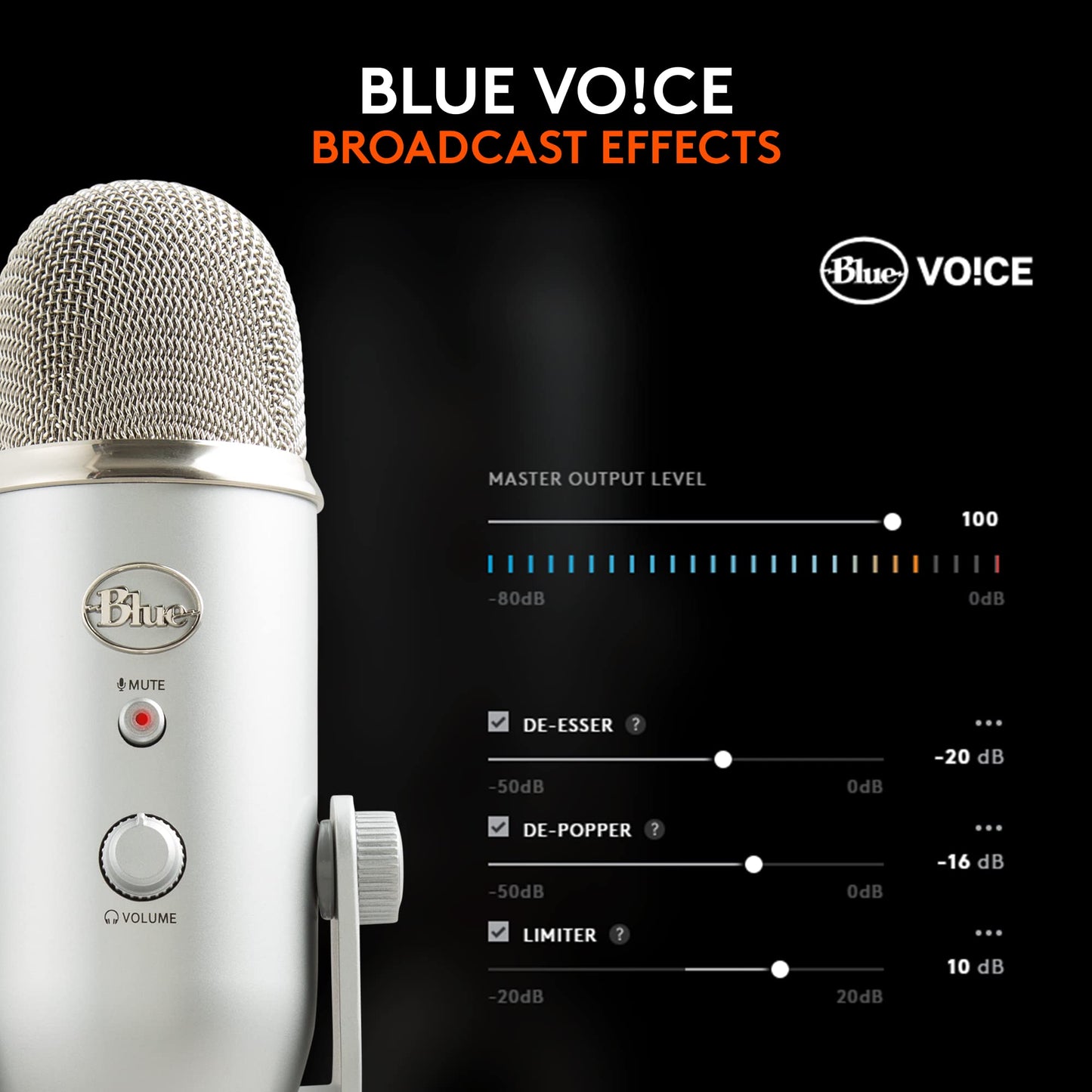 Logitech Creators Blue Yeti USB Microphone for Gaming, Streaming, Podcast, YouTube, Discord, PC, Studio Sound, Plug & Play-Midnight Blue
