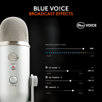 Logitech Creators Blue Yeti USB Microphone for Gaming, Streaming, Podcast, YouTube, Discord, PC, Studio Sound, Plug & Play-Midnight Blue