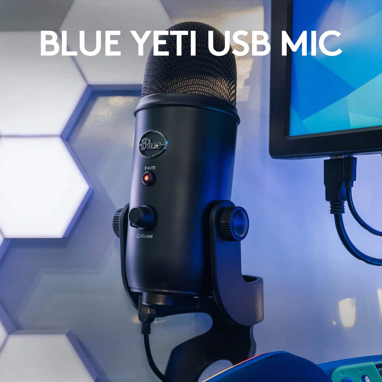 Logitech Creators Blue Yeti USB Microphone for Gaming, Streaming, Podcast, YouTube, Discord, PC, Studio Sound, Plug & Play-Midnight Blue
