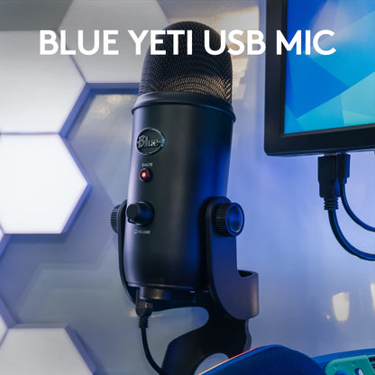 Logitech Creators Blue Yeti USB Microphone for Gaming, Streaming, Podcast, YouTube, Discord, PC, Studio Sound, Plug & Play-Midnight Blue