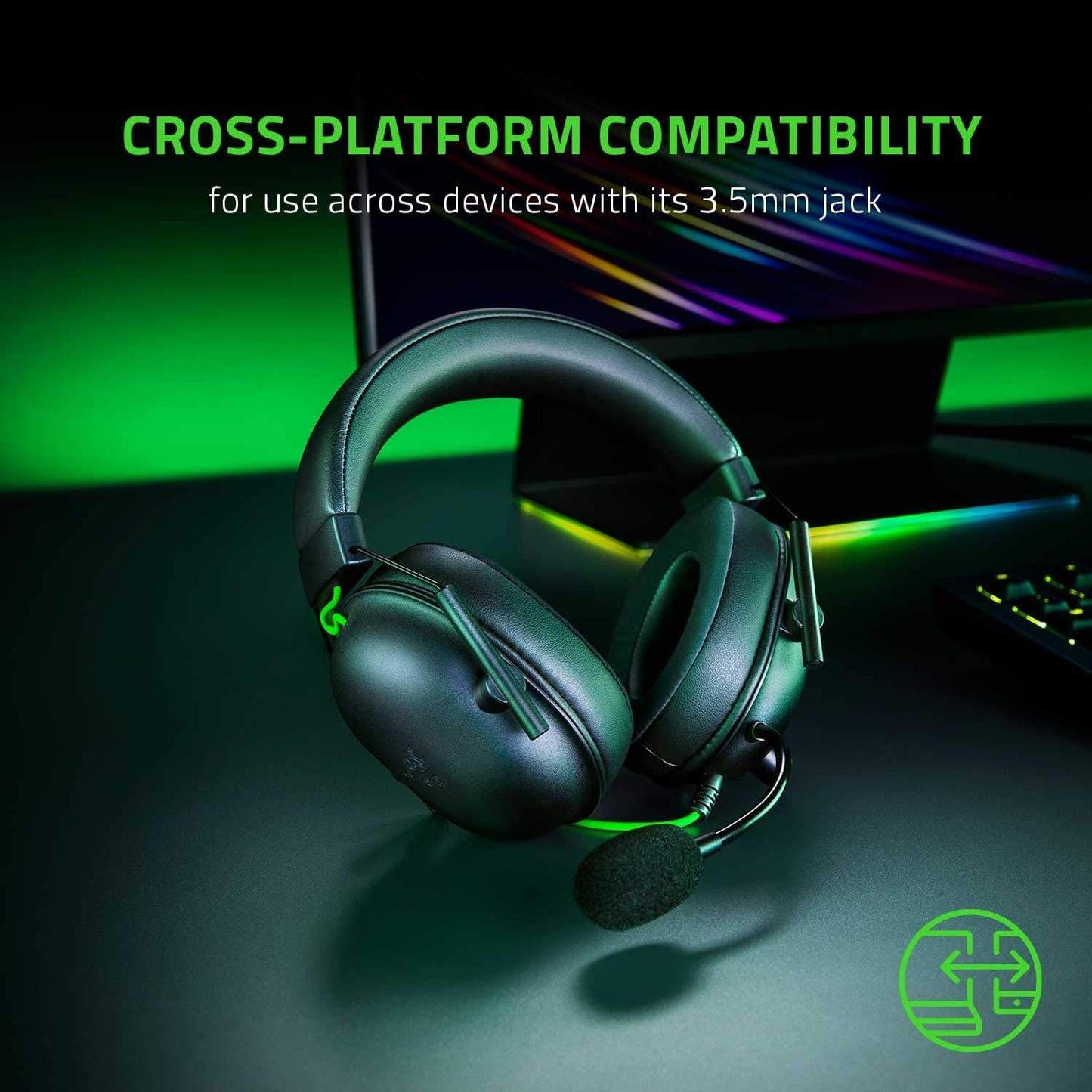 Razer BlackShark V2 X Xbox Gaming Headset: 50mm Drivers - Cardioid Mic - Lightweight - Comfortable, Noise Isolating Earcups - for Xbox Series X, Series S, PS5, PC, Switch via 3.5mm Audio Jack - Black