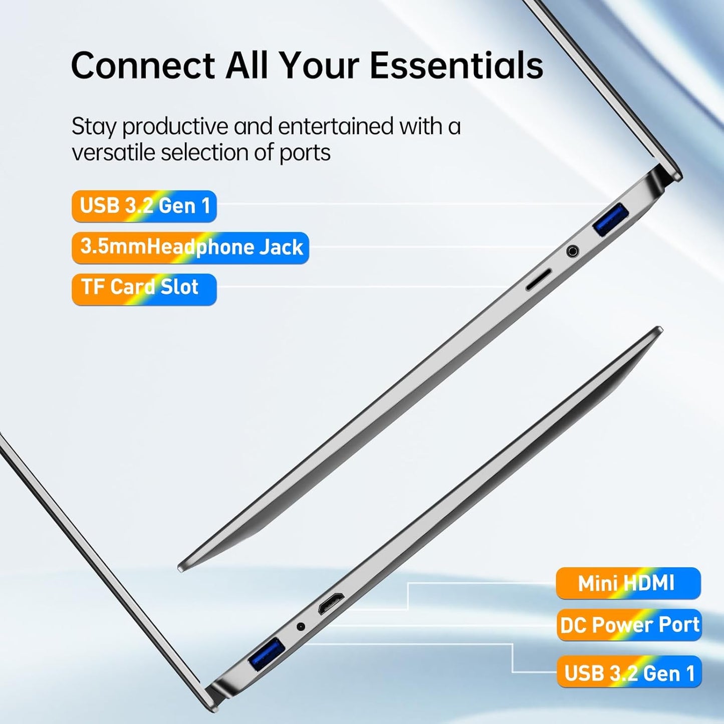 2026 Latest 14'' Laptop Compatible with Windows 11, 8GB RAM 256GB SSD, i3-6100U Processor, 1080P FHD Display, USB3.2 Gen1, Mini-HDMI, WiFi5, Bluetooth5, Webcam, TF Card Slot, Lightweight, Silver