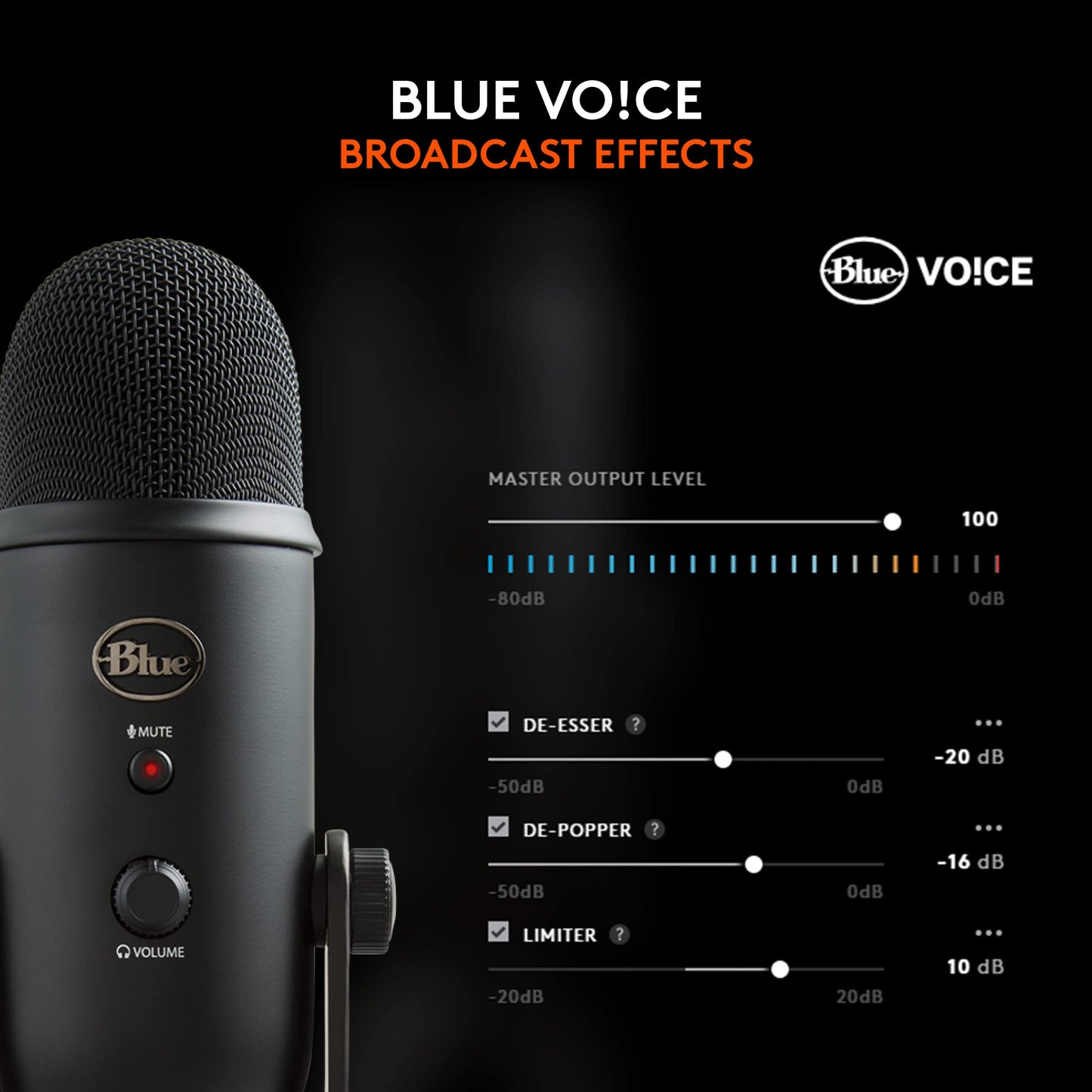 Logitech Creators Blue Yeti USB Microphone for Gaming, Streaming, Podcast, YouTube, Discord, PC, Studio Sound, Plug & Play-Midnight Blue