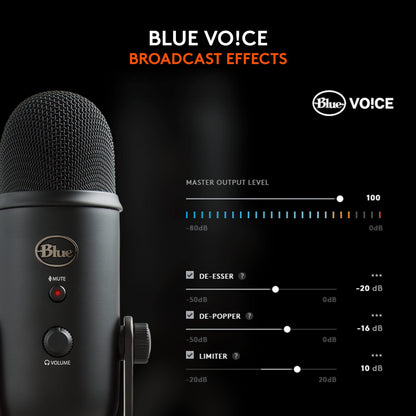 Logitech Creators Blue Yeti USB Microphone for Gaming, Streaming, Podcast, YouTube, Discord, PC, Studio Sound, Plug & Play-Midnight Blue