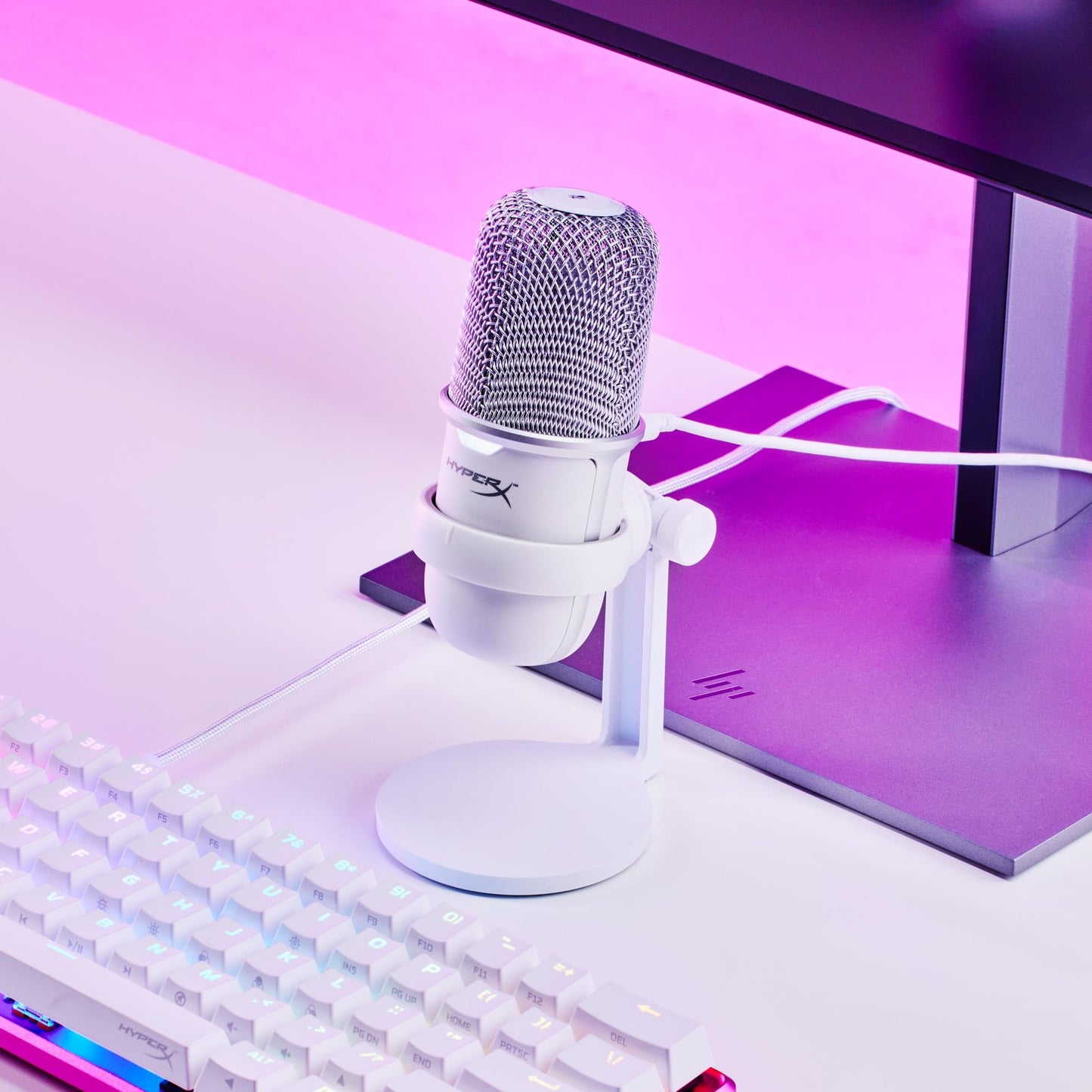 HyperX SoloCast 2 – Gaming USB Condenser Mic for PC, USB-C to USB-A, Built-in Pop Filter, Internal Shock Mount, Plug and Play, 24-bit / 96kHz, Compact Tiltable Stand – Black