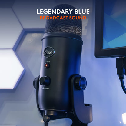 Logitech Creators Blue Yeti USB Microphone for Gaming, Streaming, Podcast, YouTube, Discord, PC, Studio Sound, Plug & Play-Midnight Blue