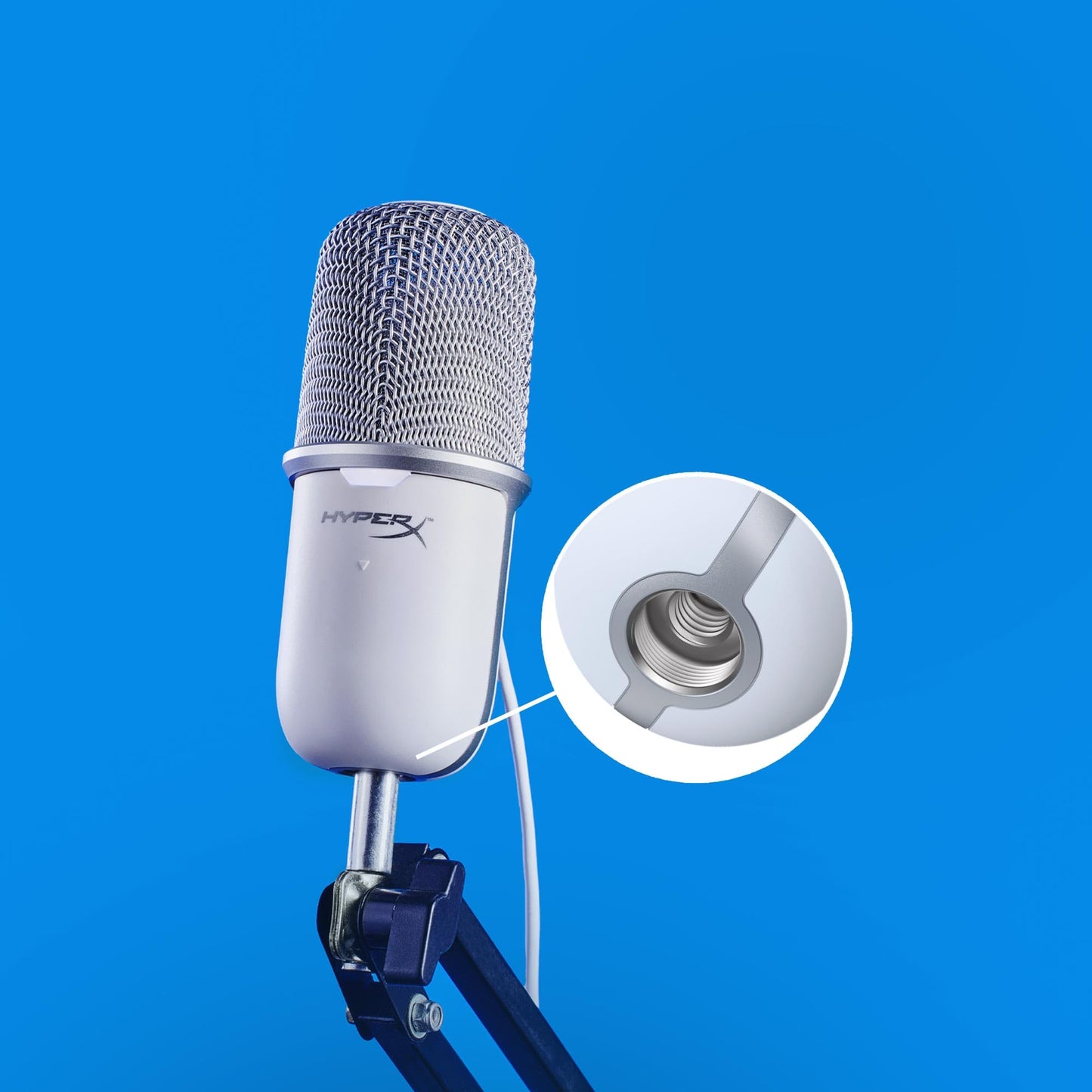 HyperX SoloCast 2 – Gaming USB Condenser Mic for PC, USB-C to USB-A, Built-in Pop Filter, Internal Shock Mount, Plug and Play, 24-bit / 96kHz, Compact Tiltable Stand – Black