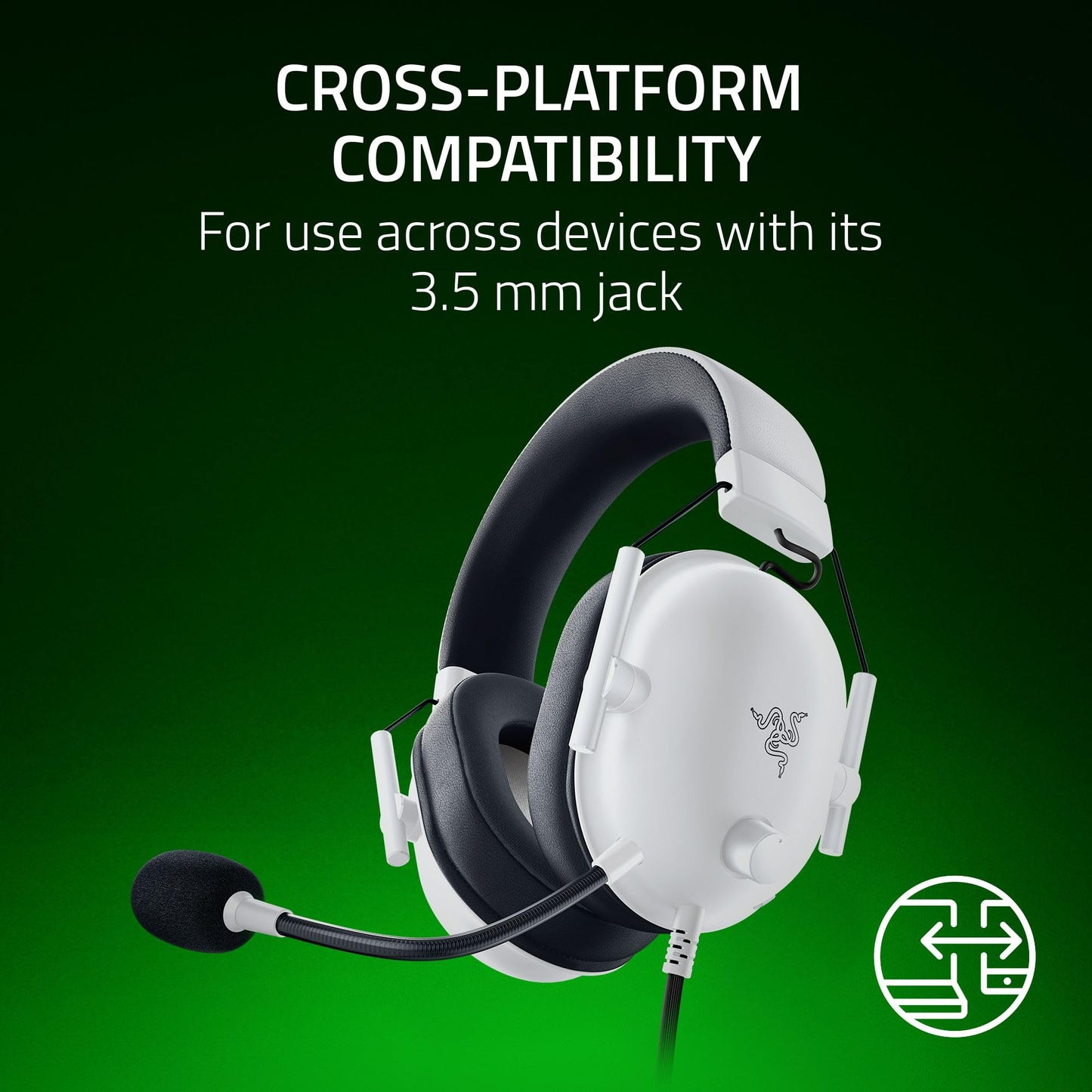 Razer BlackShark V2 X Xbox Gaming Headset: 50mm Drivers - Cardioid Mic - Lightweight - Comfortable, Noise Isolating Earcups - for Xbox Series X, Series S, PS5, PC, Switch via 3.5mm Audio Jack - Black